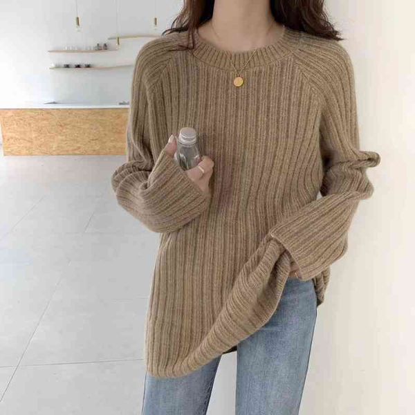 women's polos autumn and winter korean lazy style sweater bottomed women's round neck loose pullover wearing a solid color knitted, White
women's polos autumn and winter korean lazy style sweater bottomed women's round neck loose pullover wearing a solid color knitted, White
