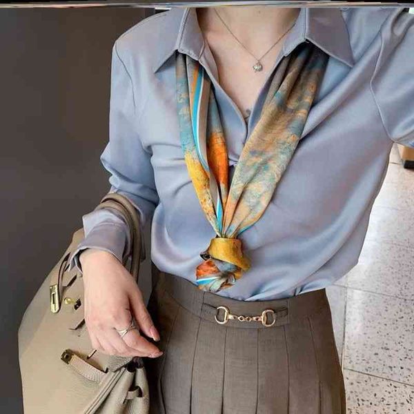 designer silk head scarf silk small long scarf womens spring and autumn version of foreign style hair band bandage streamer decoration versa, Blue;gray
designer silk head scarf silk small long scarf womens spring and autumn version of foreign style hair band bandage streamer decoration versa, Blue;gray