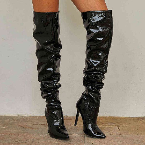 boots dress shoes elastic over knee fall new pointed patent leather high ba 220823, Black
boots dress shoes elastic over knee fall new pointed patent leather high ba 220823, Black