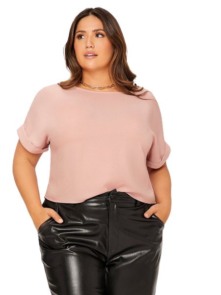 plus batwing sleeve blouse x9ja#, Black