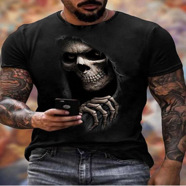 black skull men's 3d print t-shirt short sleeve tough guy style halloween loose hip hop rock party street punk gothic crew neck summer, Black;green
black skull men's 3d print t-shirt short sleeve tough guy style halloween loose hip hop rock party street punk gothic crew neck summer, Black;green
