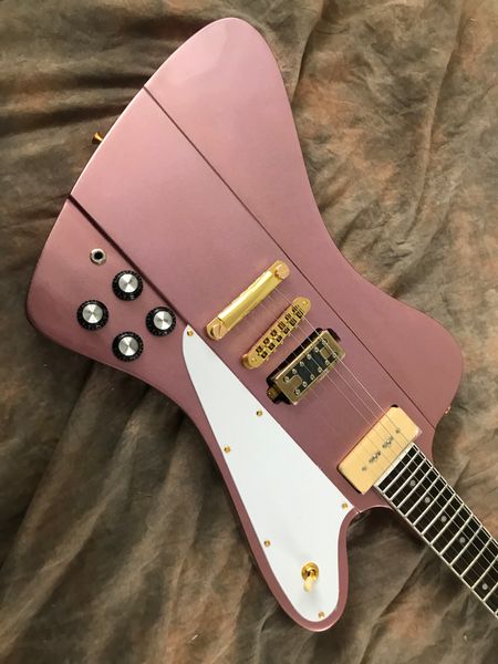 pink firebird electric guitar gold hardware with white pick guard p90&humbucker pickup can customize
pink firebird electric guitar gold hardware with white pick guard p90&humbucker pickup can customize