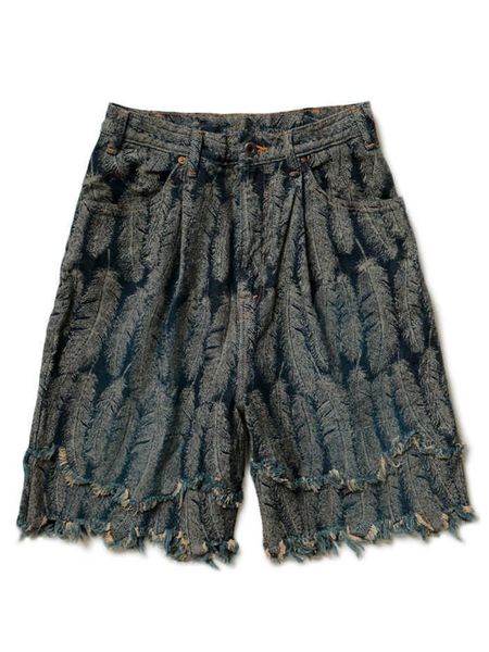 men's casual shirts men's shorts 21ss kapital vintage hirata hehong feather tassel denim retro casual shorts for men and women, White;black
men's casual shirts men's shorts 21ss kapital vintage hirata hehong feather tassel denim retro casual shorts for men and women, White;black