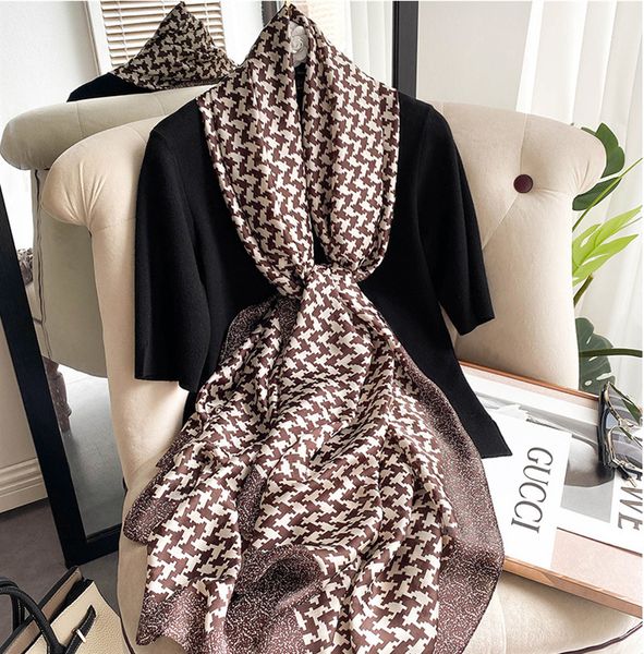 fashion brand houndstooth artificial silk printed scarf womens spring and summer all-match sun protection multi-functional high-end western, Blue;gray
fashion brand houndstooth artificial silk printed scarf womens spring and summer all-match sun protection multi-functional high-end western, Blue;gray