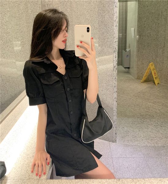 casual dresses fashion women black a-line korean waist female dress puff sleeve elegant lady mini summer vestido, Black;gray
casual dresses fashion women black a-line korean waist female dress puff sleeve elegant lady mini summer vestido, Black;gray