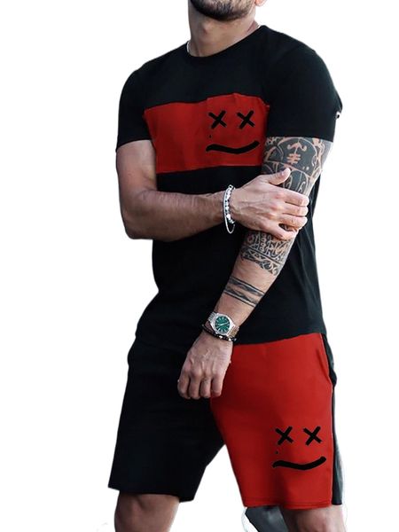 extended sizes men cartoon graphic colorblock tee & shorts u361#, Gray
extended sizes men cartoon graphic colorblock tee & shorts u361#, Gray