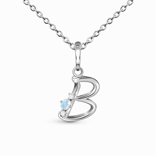 ladies sterling silver necklace letter b moonstone shape simple accessories premium gift
ladies sterling silver necklace letter b moonstone shape simple accessories premium gift