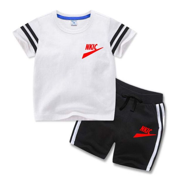 summer children clothes sets short sleeve t-shirts solid elastic waist shorts sports suit sets 2pcs baby clothing outfits brand printing, White
summer children clothes sets short sleeve t-shirts solid elastic waist shorts sports suit sets 2pcs baby clothing outfits brand printing, White