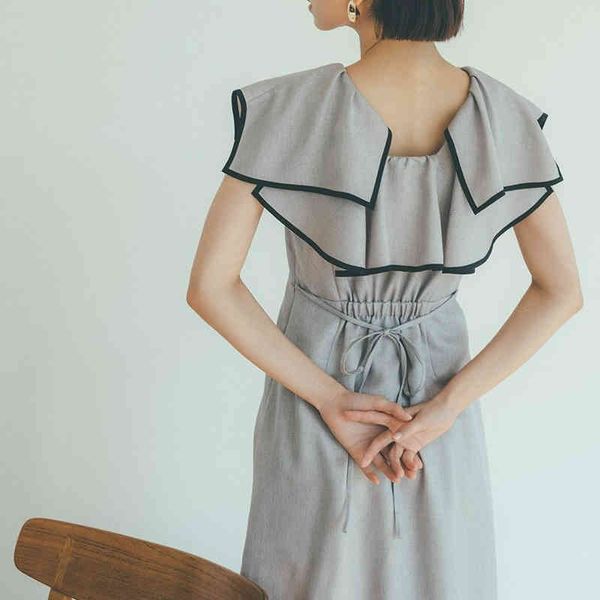 casual dresses summer women vestidos japanese sweet robes lotus leaf collar sleeveless slim waist drawstring long lci0, Black;gray
casual dresses summer women vestidos japanese sweet robes lotus leaf collar sleeveless slim waist drawstring long lci0, Black;gray