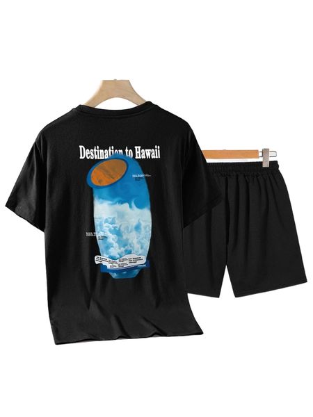 romwe guys letter graphic tee & drawstring shorts 10dv#, Gray
romwe guys letter graphic tee & drawstring shorts 10dv#, Gray