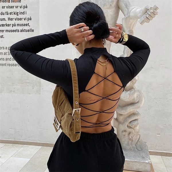 women harajuku open back tshirt long sleeve cropped summer white clothes shirt vintage tshirt tee drop 220809
women harajuku open back tshirt long sleeve cropped summer white clothes shirt vintage tshirt tee drop 220809