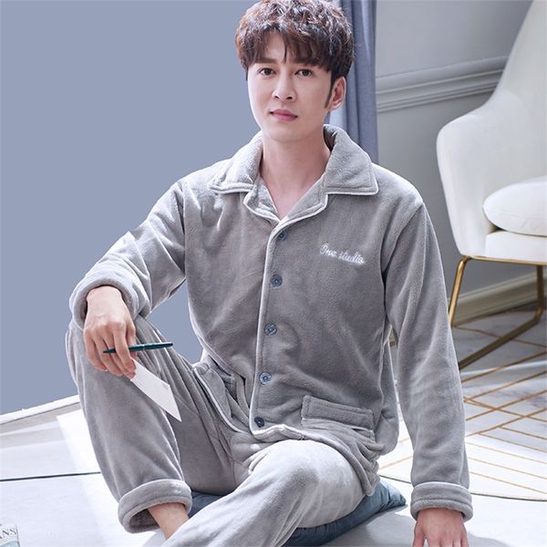 autumn winter thick flannel men s pajamas set printing plus velvet sleepwear male thick warm homewear loose long sleeve pajamas lj201112, Black;brown
autumn winter thick flannel men s pajamas set printing plus velvet sleepwear male thick warm homewear loose long sleeve pajamas lj201112, Black;brown