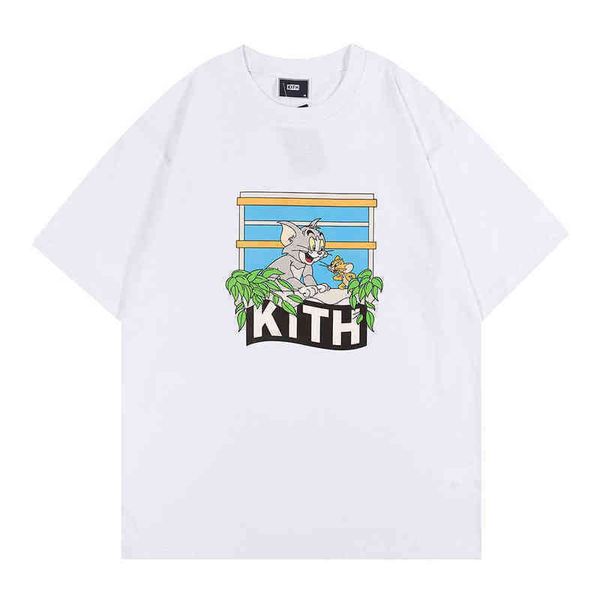 street designer high tide brand men's t-shirts kith cat mouse printed short-sleeved cartoon for men women tee cotton tshirts brands1a1, White;black
street designer high tide brand men's t-shirts kith cat mouse printed short-sleeved cartoon for men women tee cotton tshirts brands1a1, White;black