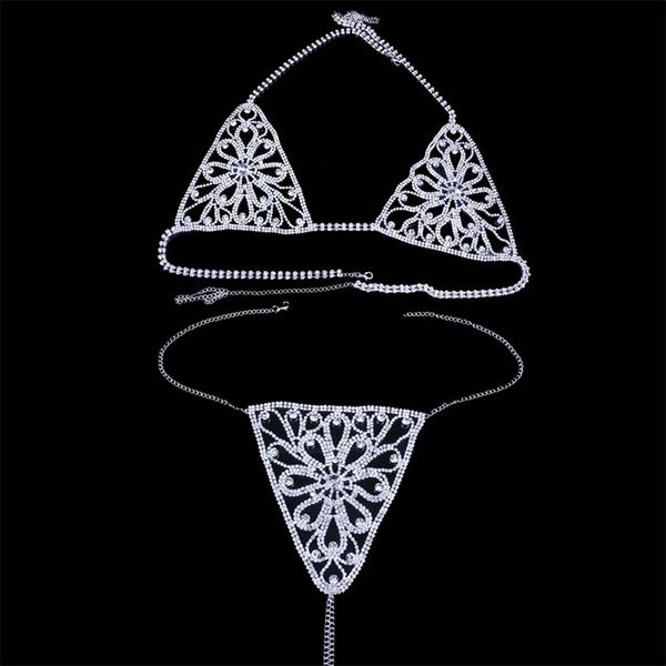 new design womens flower body chain bra harness necklace crystal underwear belly body chain panties body jewelry t200508, Silver
new design womens flower body chain bra harness necklace crystal underwear belly body chain panties body jewelry t200508, Silver