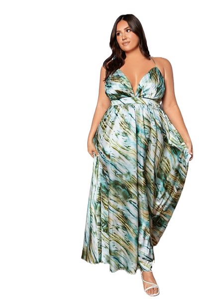 plus tie dye crisscross backless satin slip dress s1kt#, Black
plus tie dye crisscross backless satin slip dress s1kt#, Black