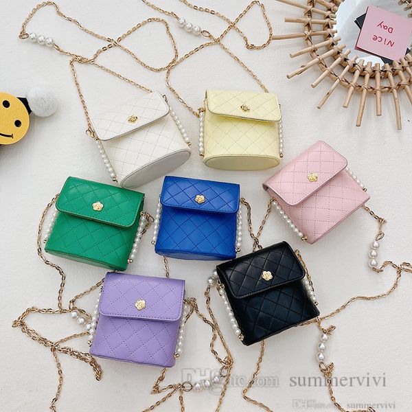 girls diamond lattice quilted handbags kids pearls metals chain single shoulder bag children messenger bags purse q5770, Black
girls diamond lattice quilted handbags kids pearls metals chain single shoulder bag children messenger bags purse q5770, Black