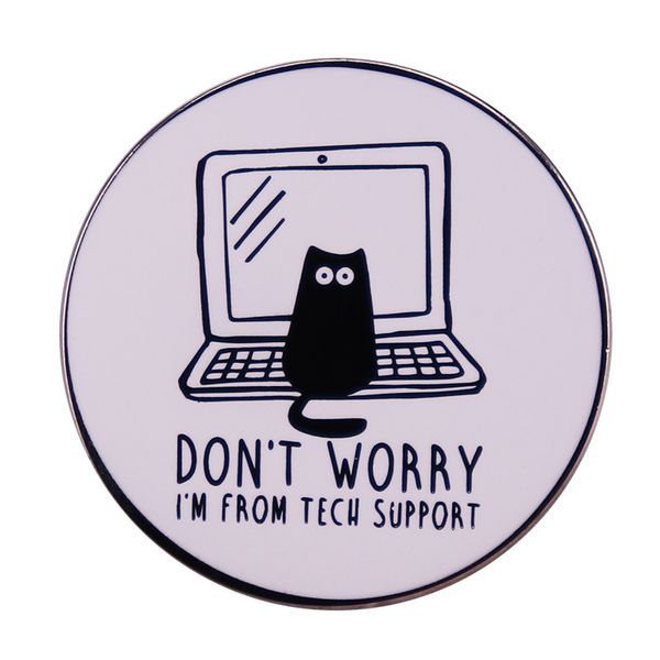 don't worry i am from tech support pin cute black cat brooch funny animal badge, Blue
don't worry i am from tech support pin cute black cat brooch funny animal badge, Blue