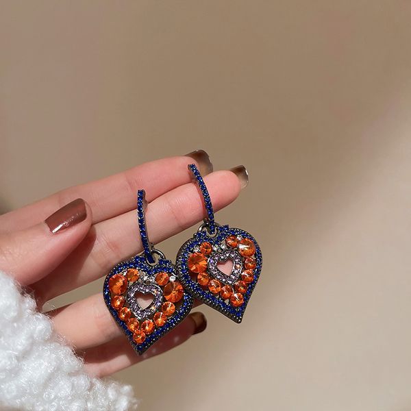 silver stud rhinestone-encrusted colored loving heart earrings fashion retro ethnic style hollow earrings personality creative and elegant e, Golden
silver stud rhinestone-encrusted colored loving heart earrings fashion retro ethnic style hollow earrings personality creative and elegant e, Golden