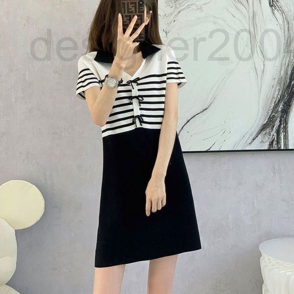 casual dresses designer 2022 summer new striped stitched slim dress personalized bow high sense hepburn vklc, Black;gray
casual dresses designer 2022 summer new striped stitched slim dress personalized bow high sense hepburn vklc, Black;gray