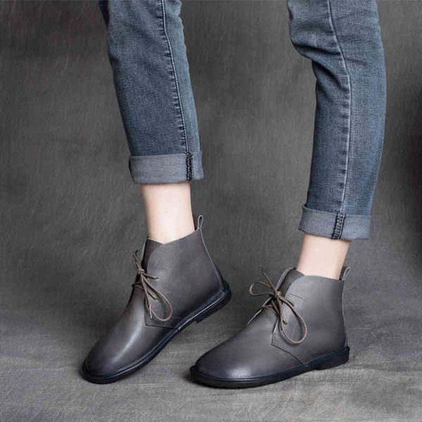boots autumn and winter national style cow leather flat heel lace up short boots soft sole single mehn, Black
boots autumn and winter national style cow leather flat heel lace up short boots soft sole single mehn, Black