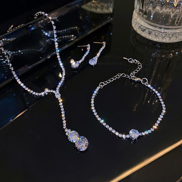 diamond necklace, bracelet earring set new fashion bridal dress, super fairy bracelet, Silver
diamond necklace, bracelet earring set new fashion bridal dress, super fairy bracelet, Silver