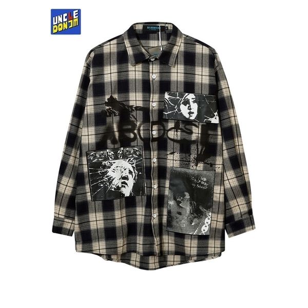 uncledonjm designer shirts plaid for men mens long sleeve print korean clothes street wear harajuku 220322, White;black
uncledonjm designer shirts plaid for men mens long sleeve print korean clothes street wear harajuku 220322, White;black