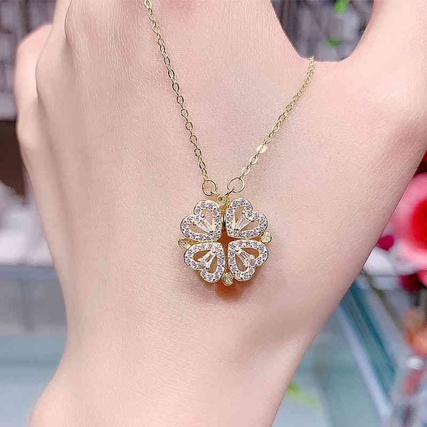 2022 new necklace, female chain clavicle, tiktok, a little love, diamond, four leaf grass, live goods., Silver
2022 new necklace, female chain clavicle, tiktok, a little love, diamond, four leaf grass, live goods., Silver