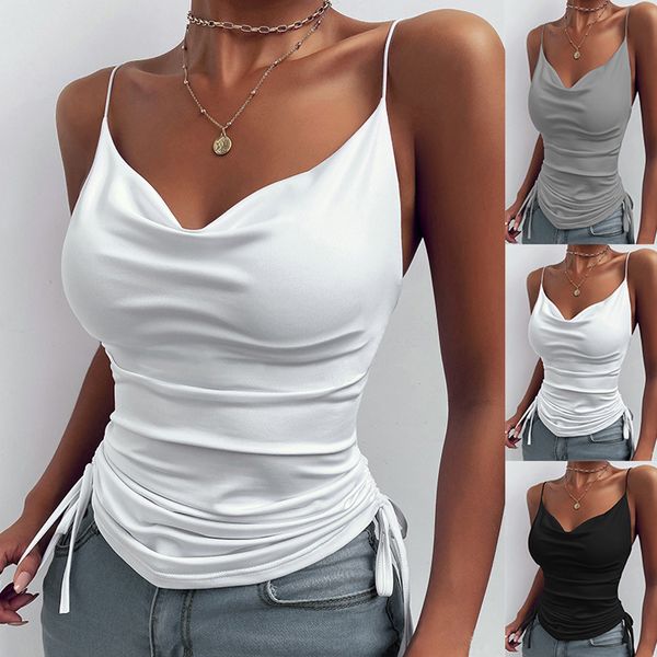 2022 ladies cami deep v neck sling tight drawstring thin straps loose sleeveless cropped casual tank shirt summer nvbx14550, White
2022 ladies cami deep v neck sling tight drawstring thin straps loose sleeveless cropped casual tank shirt summer nvbx14550, White