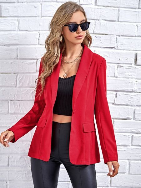 shawl neck single button blazer y6vp#, White
shawl neck single button blazer y6vp#, White