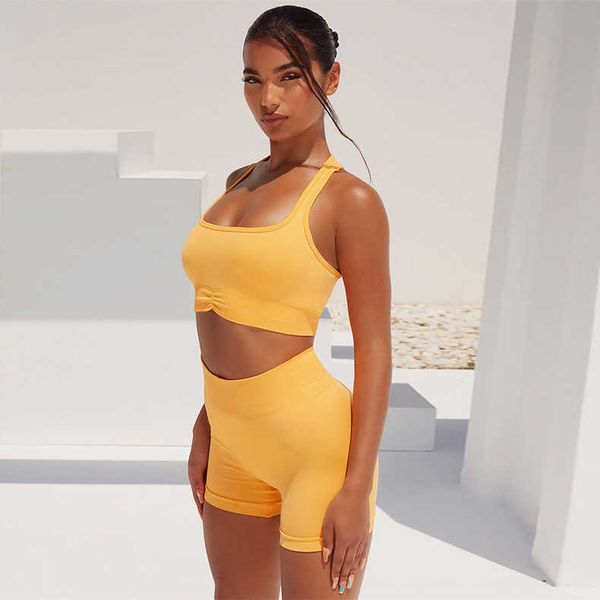 women's tracksuits foreign trade seamless knitted yoga shorts set women feel beautiful back sports vest high waist peach fitness pants, Gray
women's tracksuits foreign trade seamless knitted yoga shorts set women feel beautiful back sports vest high waist peach fitness pants, Gray