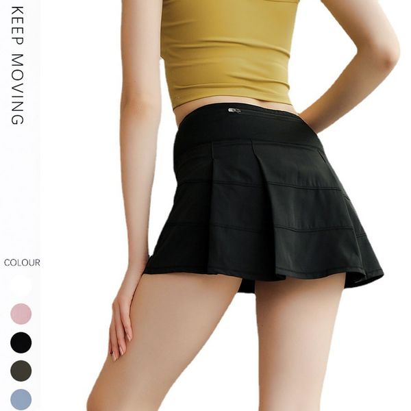 2022 new summer lus sports shorts skirt women's spring quick-drying tennis skirt pleated anti-running fake two-piece gym shorts yoga, Black
2022 new summer lus sports shorts skirt women's spring quick-drying tennis skirt pleated anti-running fake two-piece gym shorts yoga, Black