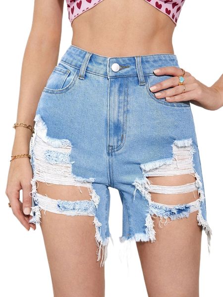 high waist ripped raw hem denim shorts q3z2#, White;black
high waist ripped raw hem denim shorts q3z2#, White;black