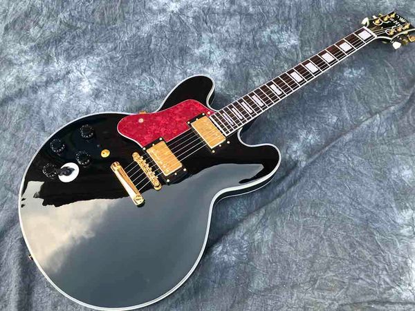 jazz guitar 80th anniversary bb king lucille black semi-hollow body left hand guitar, dual output, 5 speed switch, accept custom
jazz guitar 80th anniversary bb king lucille black semi-hollow body left hand guitar, dual output, 5 speed switch, accept custom