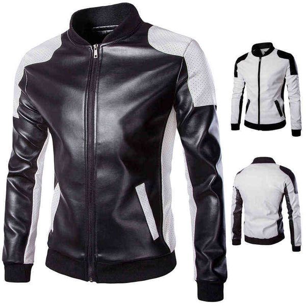 male stand collar pu leather black and white jacket large size faux leather patchwork jacket with zipper 4xl 5xl casual coat men t220728
male stand collar pu leather black and white jacket large size faux leather patchwork jacket with zipper 4xl 5xl casual coat men t220728