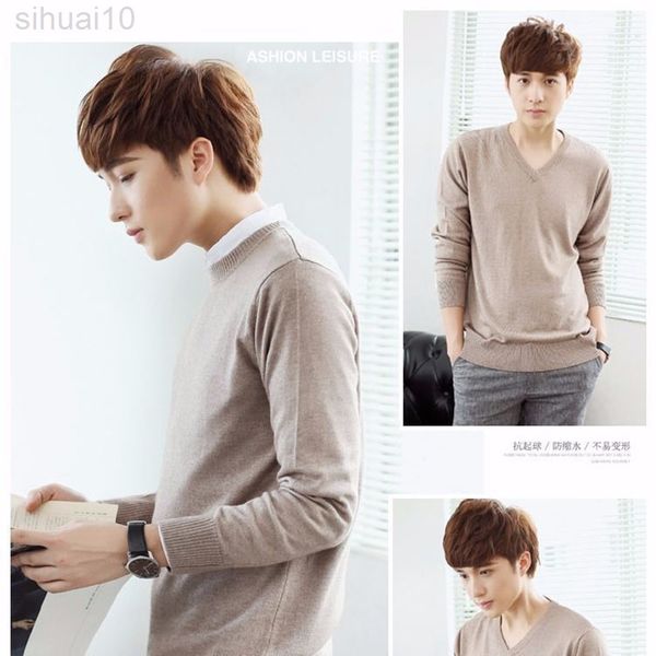 autumn and winter men round neck solid color base korean version sweater v neck loose large size sweater l220801, White;black
autumn and winter men round neck solid color base korean version sweater v neck loose large size sweater l220801, White;black