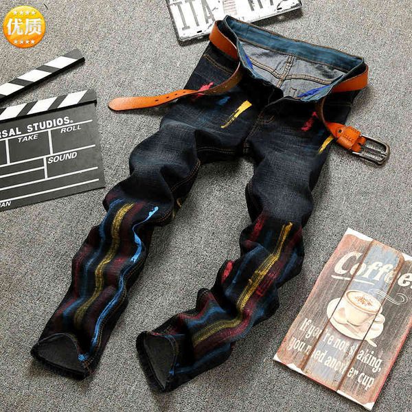 men's jeans jeans stretch creative fashion brand personalized hand painted splash paint slim straight jeans 3tqz, Blue
men's jeans jeans stretch creative fashion brand personalized hand painted splash paint slim straight jeans 3tqz, Blue