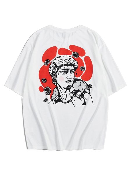 x guai guai men figure graphic tee d7au#, White;black
x guai guai men figure graphic tee d7au#, White;black