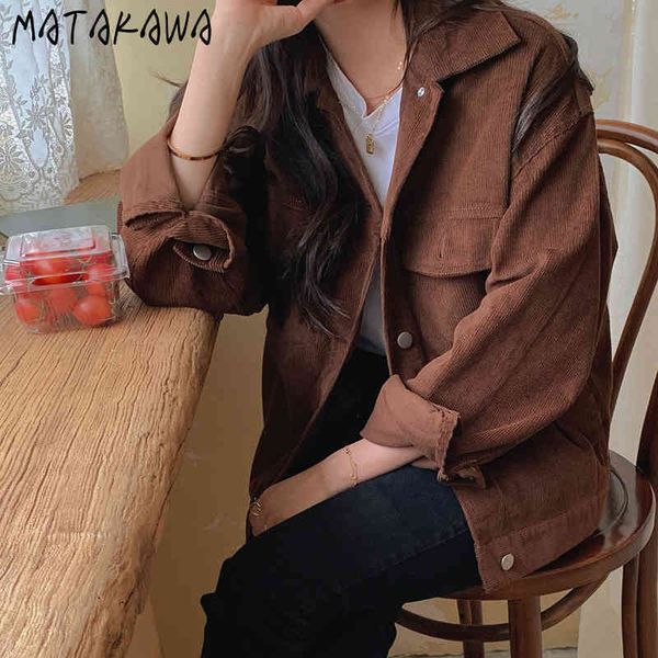 retro corduroy short jacket women spring turndown collar jackets for korean loose casual coat 210506, Black;brown
retro corduroy short jacket women spring turndown collar jackets for korean loose casual coat 210506, Black;brown