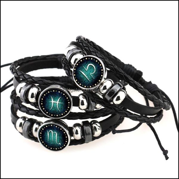charm bracelets jewelry fashion twee horoscope braided rope leather bracelet vintage black beaded 12 zodiac for womenmen diy punk drop deli, Golden;silver
charm bracelets jewelry fashion twee horoscope braided rope leather bracelet vintage black beaded 12 zodiac for womenmen diy punk drop deli, Golden;silver