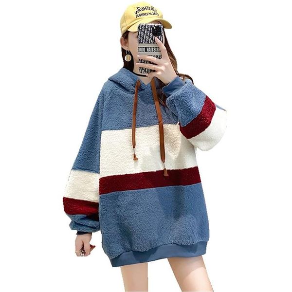 autumn winter thicken warm women hoodie fleece contrast color full-sleeve c232o, Black
autumn winter thicken warm women hoodie fleece contrast color full-sleeve c232o, Black