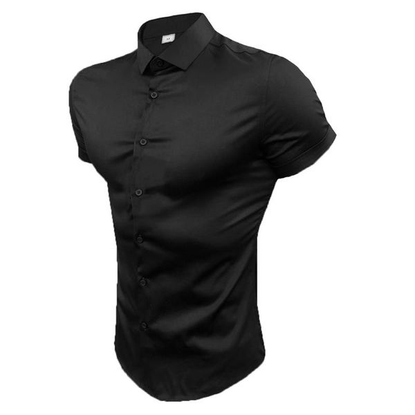 men's casual shirts summer fashion shirt business super slim fit short sleeve solid quick-dry breathable male cardigan clothing, White;black
men's casual shirts summer fashion shirt business super slim fit short sleeve solid quick-dry breathable male cardigan clothing, White;black