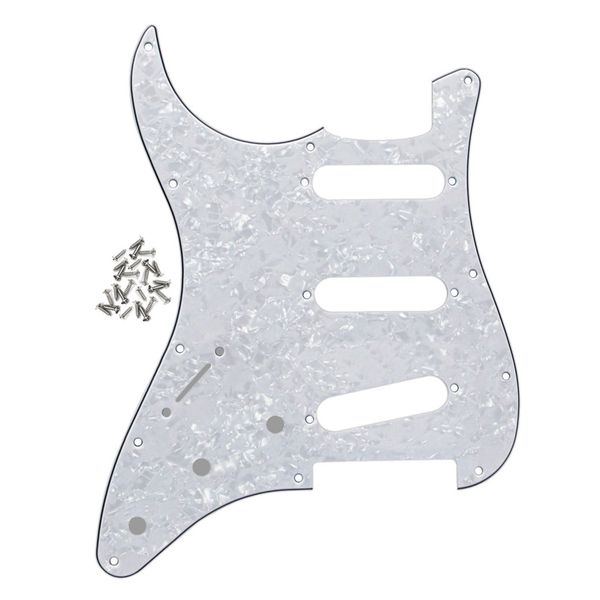 left-handed sss guitar pickguard 11 holes scratch plate with screws for electric guitar parts white pearl
left-handed sss guitar pickguard 11 holes scratch plate with screws for electric guitar parts white pearl