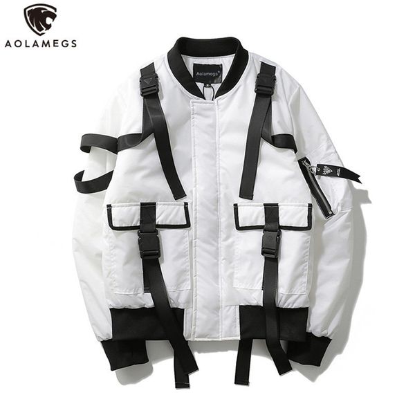 aolamegs men jacket solid ribbon bomber jacket windbreaker outwear youth harajuku pockets style loose jackets zipper coat 201127, Black;brown
aolamegs men jacket solid ribbon bomber jacket windbreaker outwear youth harajuku pockets style loose jackets zipper coat 201127, Black;brown