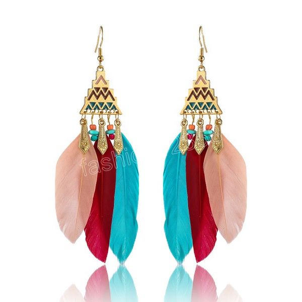 ethnic colorful triangle feather long earring oorbellen boho summer alloy tassel dangle earrings for women wedding bride jewelry, Silver
ethnic colorful triangle feather long earring oorbellen boho summer alloy tassel dangle earrings for women wedding bride jewelry, Silver