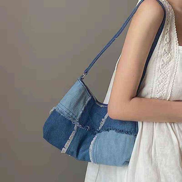 new 2022 trend women's denim patchwork retro shoulder bags casual jeans bag female handbag totes travel cell phone bags g220517
new 2022 trend women's denim patchwork retro shoulder bags casual jeans bag female handbag totes travel cell phone bags g220517