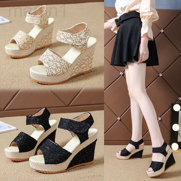 sandals designer women's 2020 summer new style fashion magic sticker fish mouth waterproof platform high-heeled sandalss2je, Black
sandals designer women's 2020 summer new style fashion magic sticker fish mouth waterproof platform high-heeled sandalss2je, Black