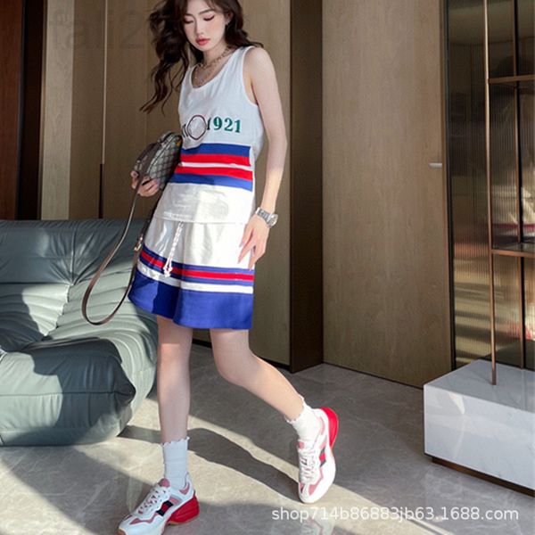 two piece dress designer salt vest and shorts two-piece set of women's leisure chic sportswear summer clothes students loose foreign st, White
two piece dress designer salt vest and shorts two-piece set of women's leisure chic sportswear summer clothes students loose foreign st, White