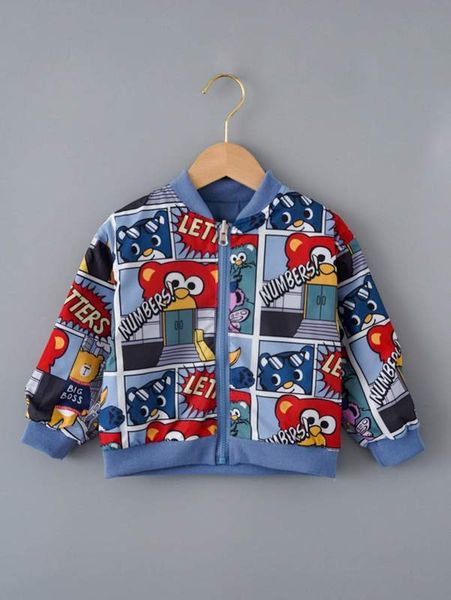 toddler boys comic print zipper bomber jacket she, Blue;gray
toddler boys comic print zipper bomber jacket she, Blue;gray