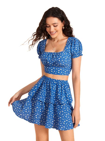 x yuting l.i daisy print p.uff s.leeve crop & layered hem s.kirt u9vv#, White
x yuting l.i daisy print p.uff s.leeve crop & layered hem s.kirt u9vv#, White