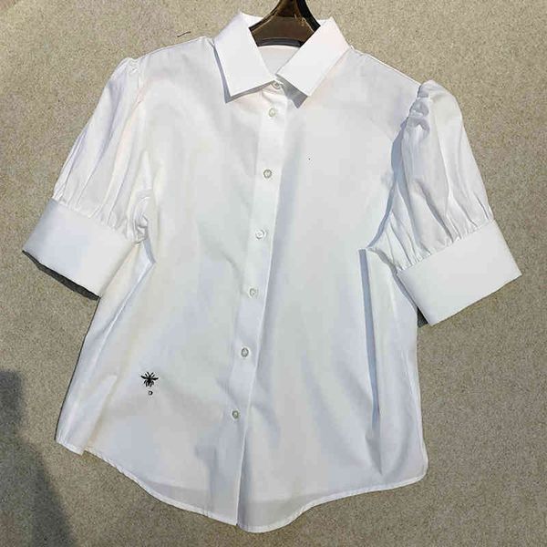 women's polos little bee white shirt female embroidery curled bubble sleeve thin versatile college style short cotton summer
women's polos little bee white shirt female embroidery curled bubble sleeve thin versatile college style short cotton summer